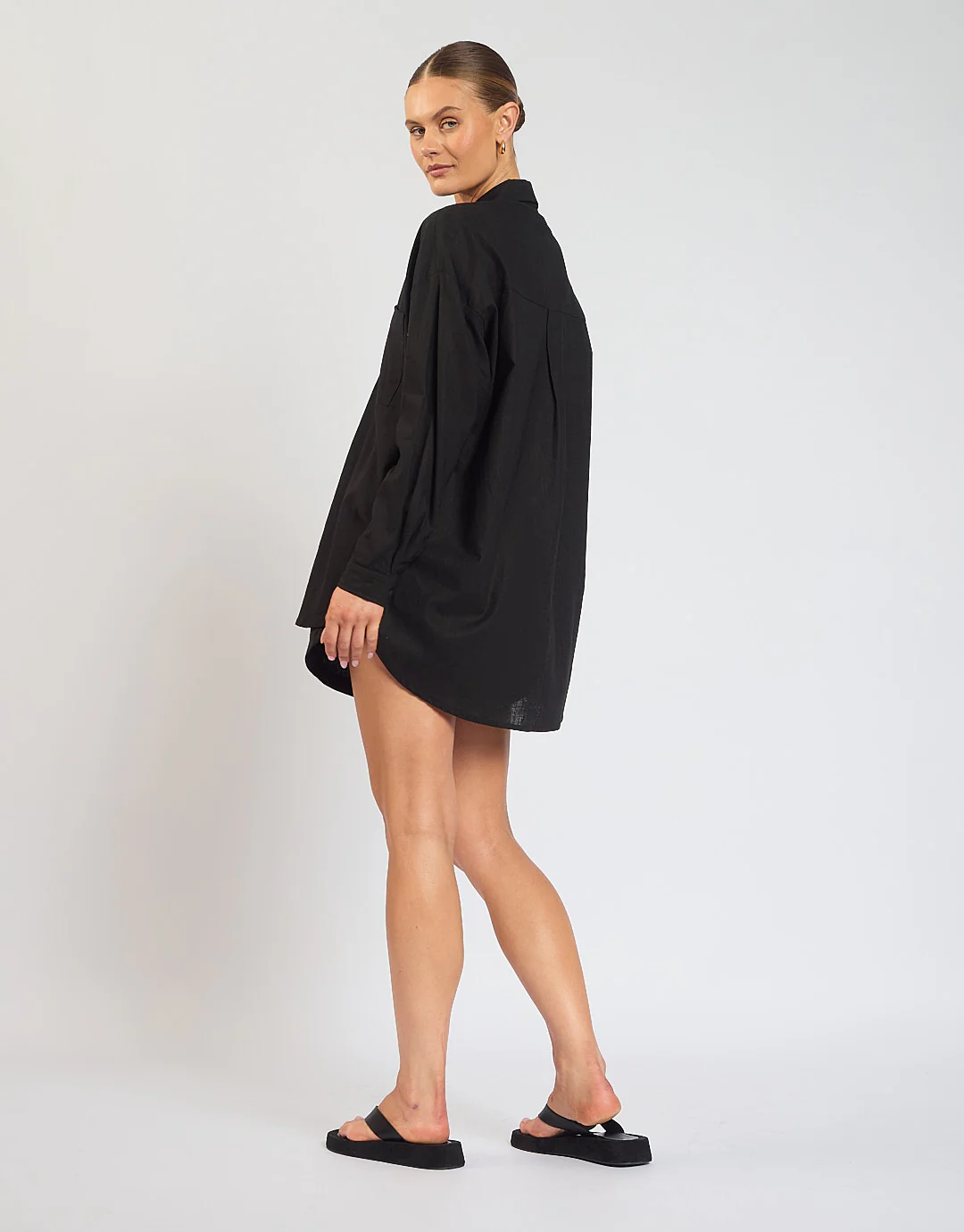 The Flo Shirt / Black (100% Linen) - Image 3