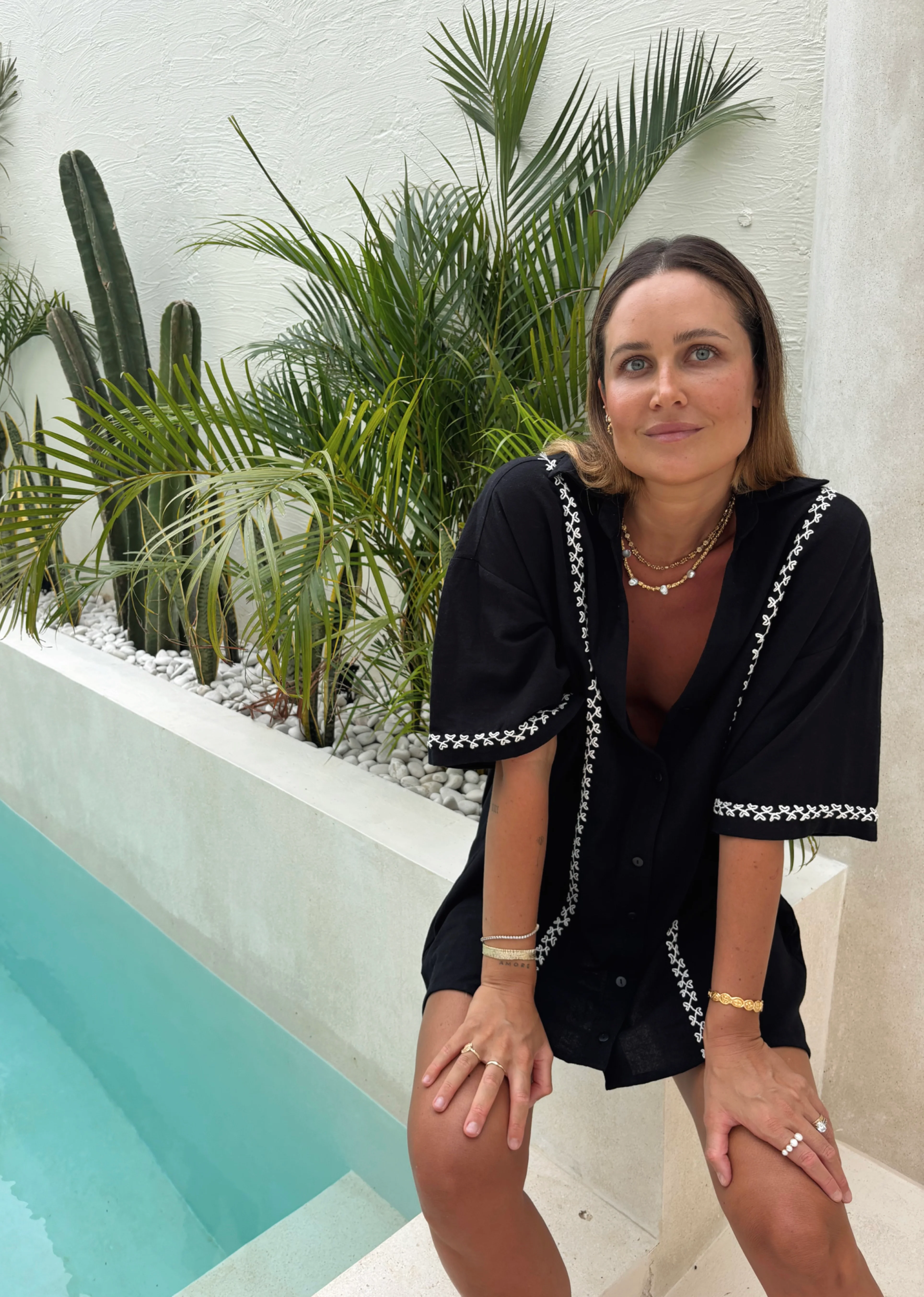 The Mimi Shirt Dress - Black - Image 4